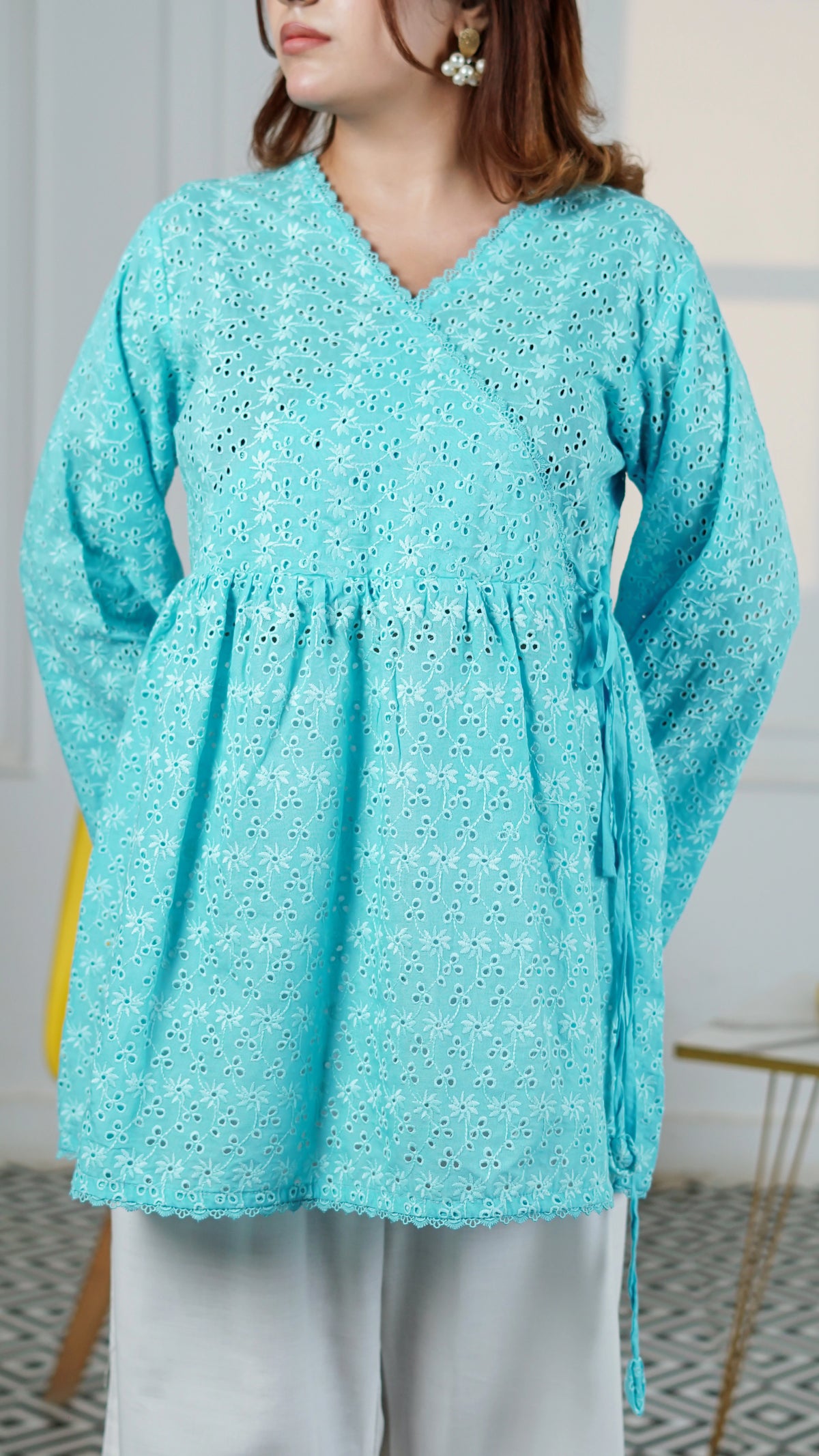 Aqua Grace Wrap Top | The Western Edit