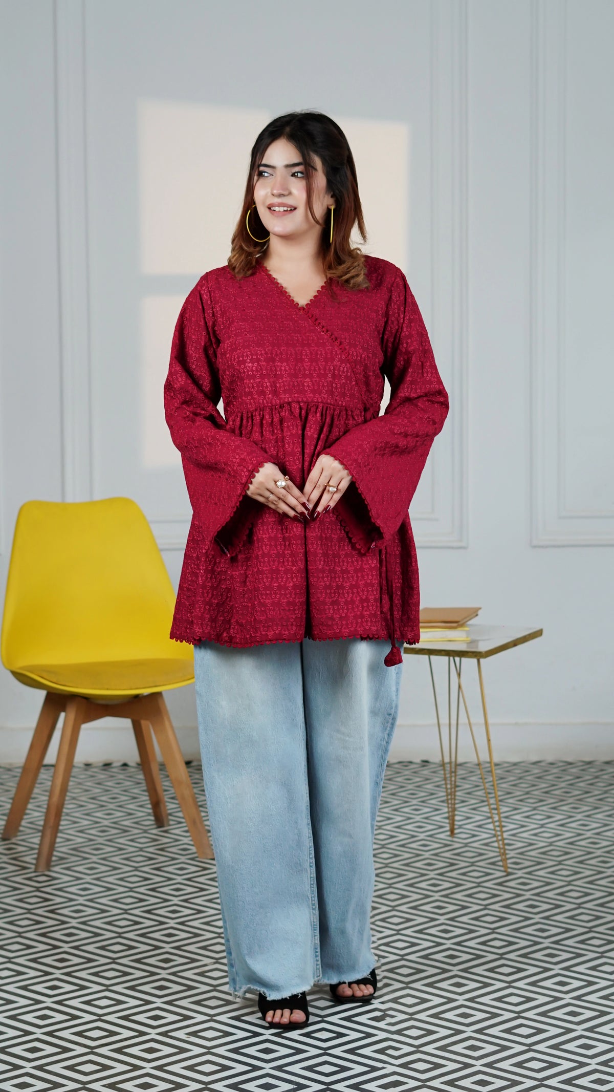 Cherry Bloom Wrap Top | The Western Edit