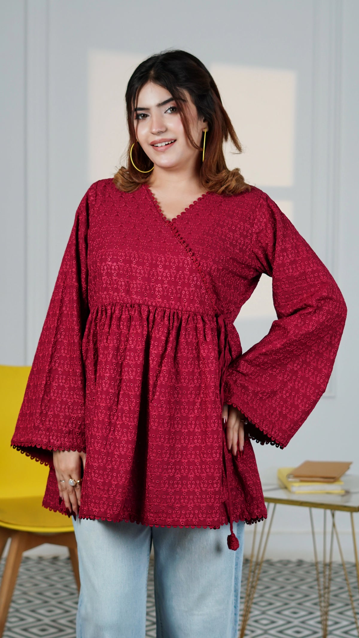 Cherry Bloom Wrap Top | The Western Edit