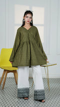 Olive Eyelet Wrap Top | The Western Edit