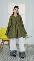 Olive Eyelet Wrap Top | The Western Edit