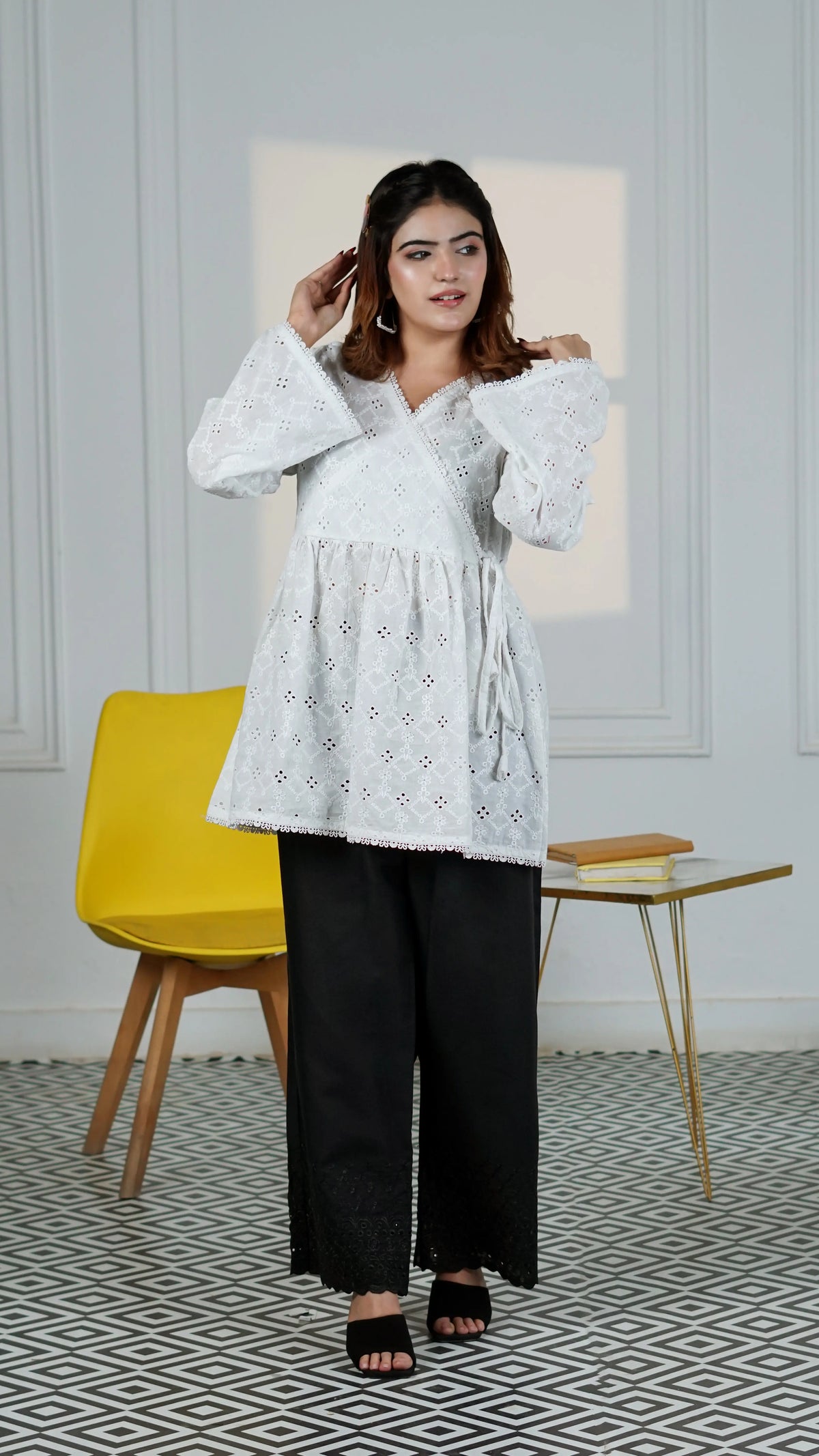 Snowdrop Eyelet Wrap Top | The Western Edit