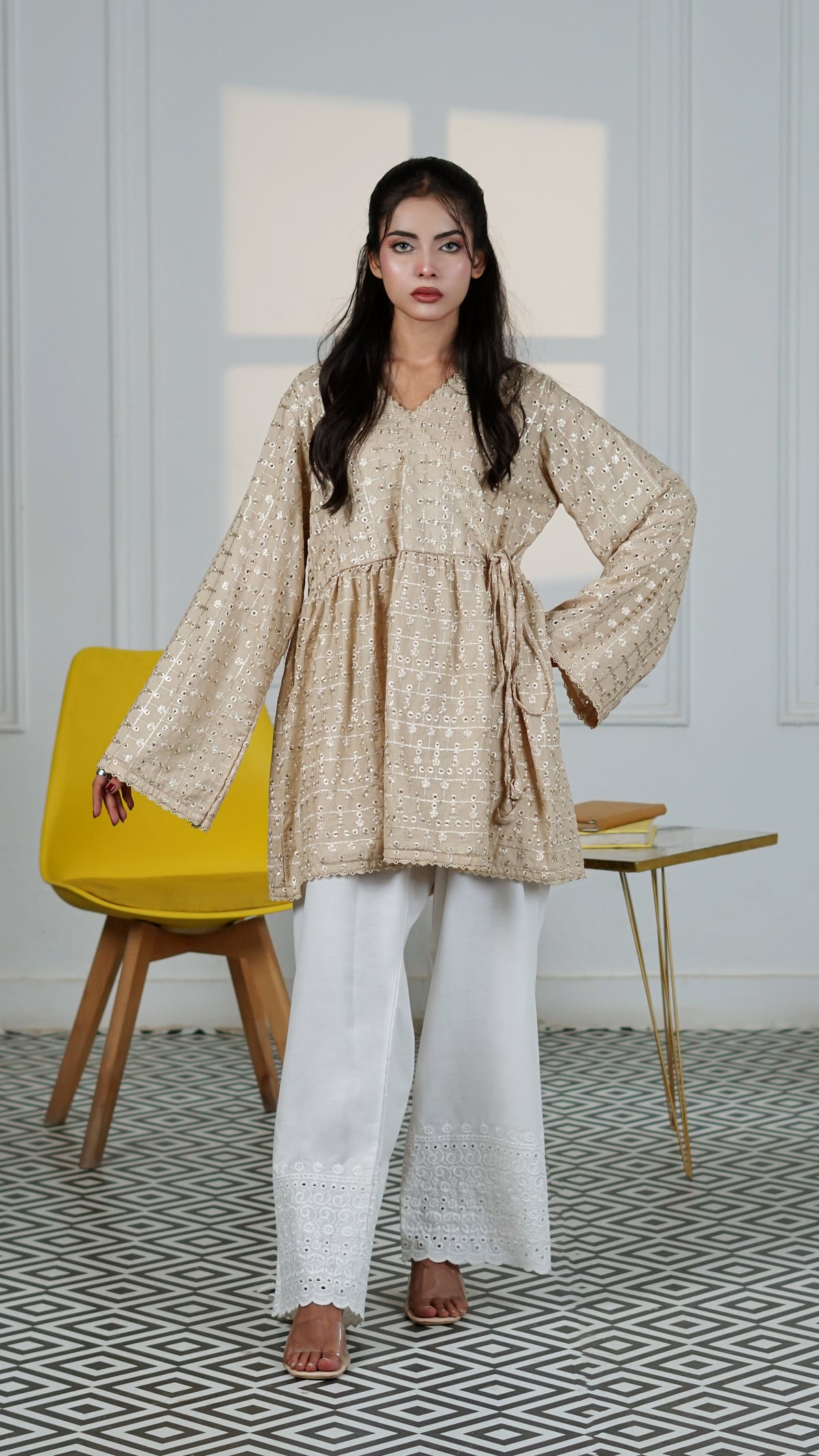 Desert Rose Eyelet Wrap Top | The Western Edit