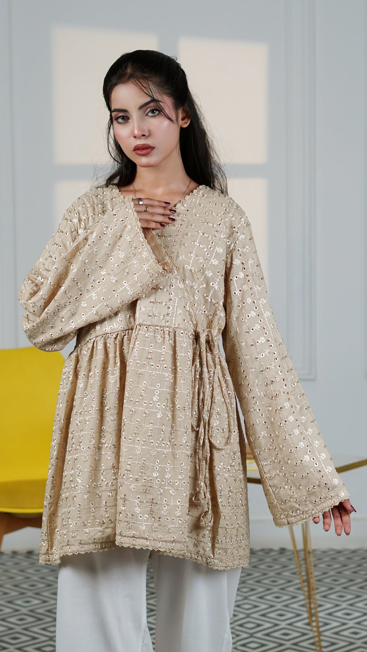 Desert Rose Eyelet Wrap Top | The Western Edit