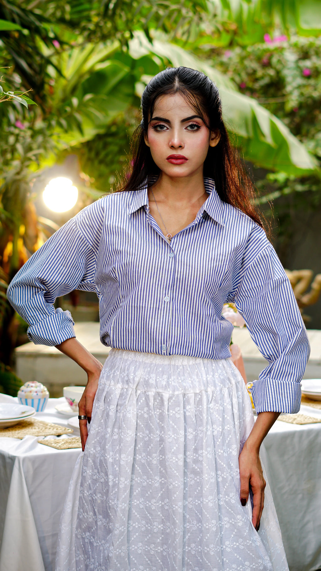 Jasmine Vine Chikankari Maxi Skirt | The Western Edit