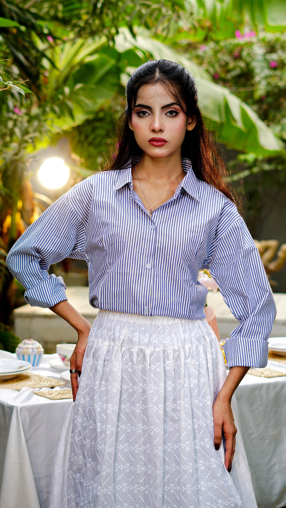 Jasmine Vine Chikankari Maxi Skirt | The Western Edit